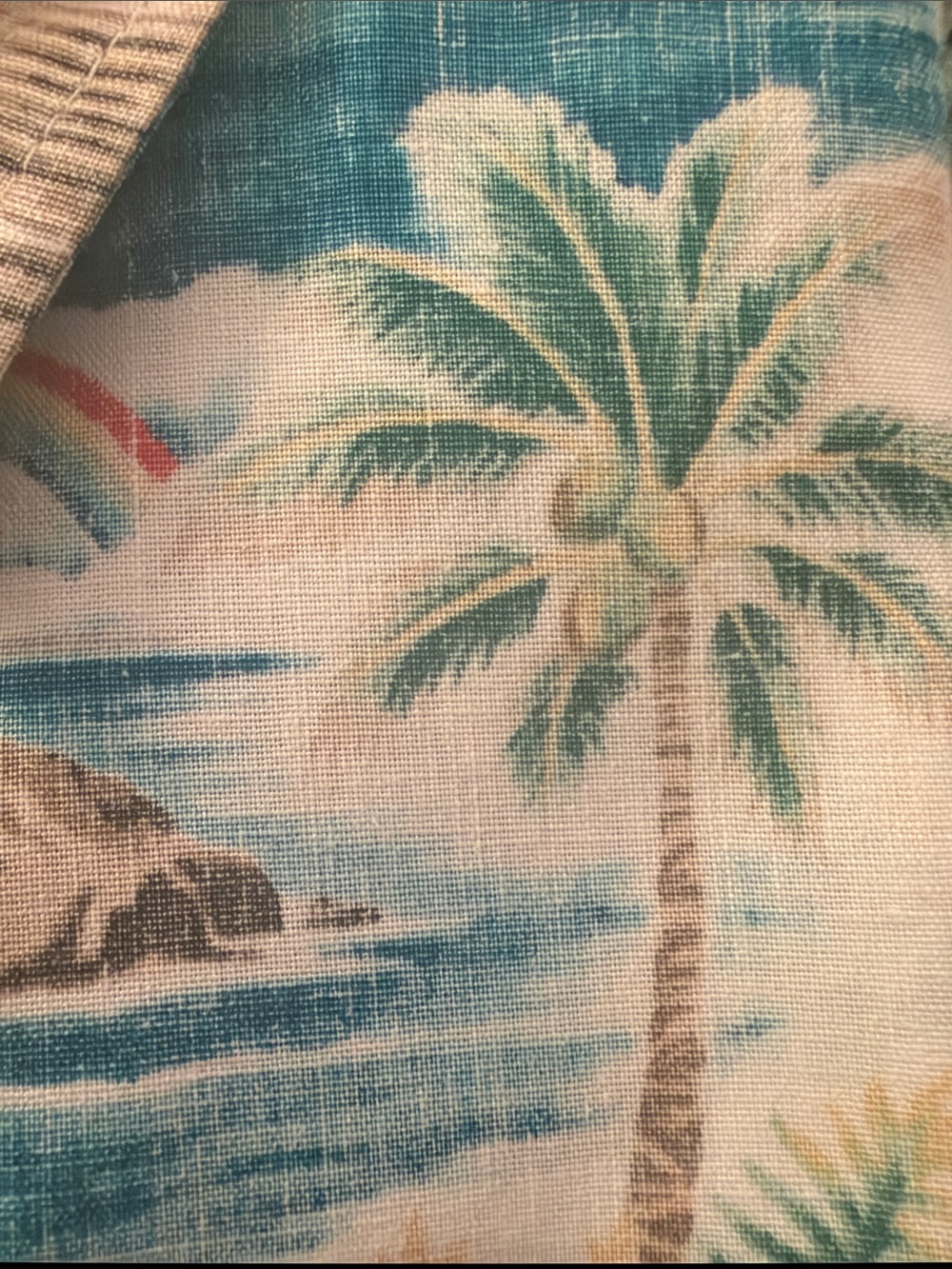 reyn spooner Tropical Island Print Button-Down Shirt - Blue/Green - Picture 6 of 7